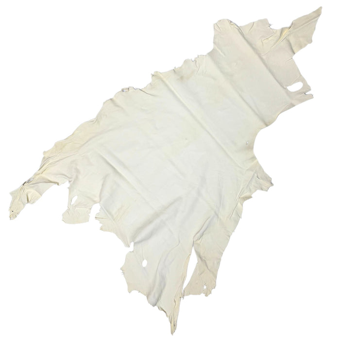 White Soft Deerskin Leather Hide - A Grade - B Grade - 3-4 oz.