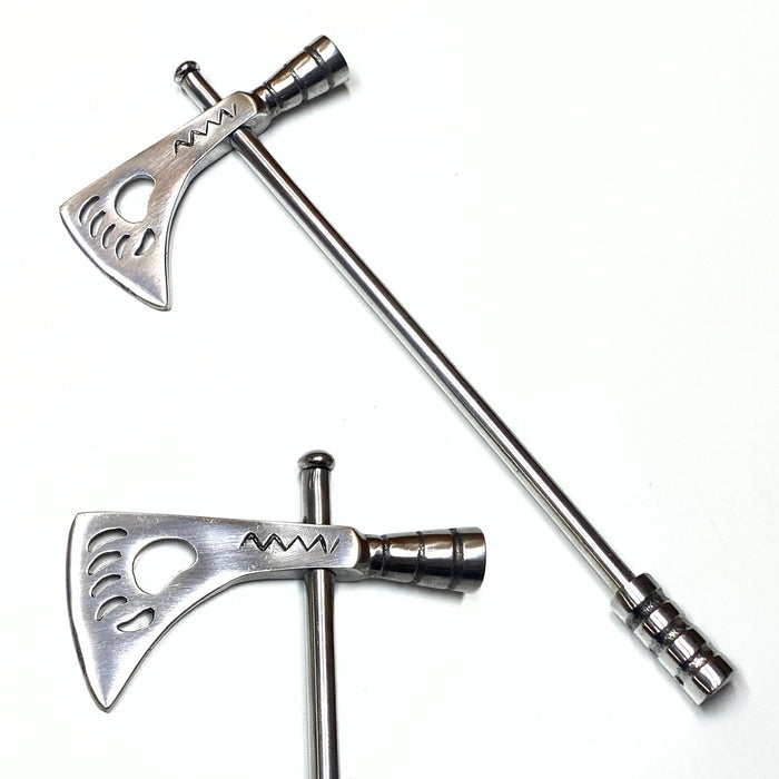 Mini Tomahawk Smoking Pipes - Aluminum - Solid Brass