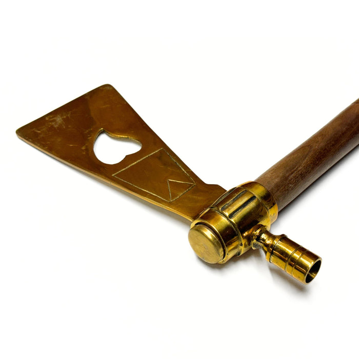 English Style Polished Brass Tomahawk Smoking Pipe