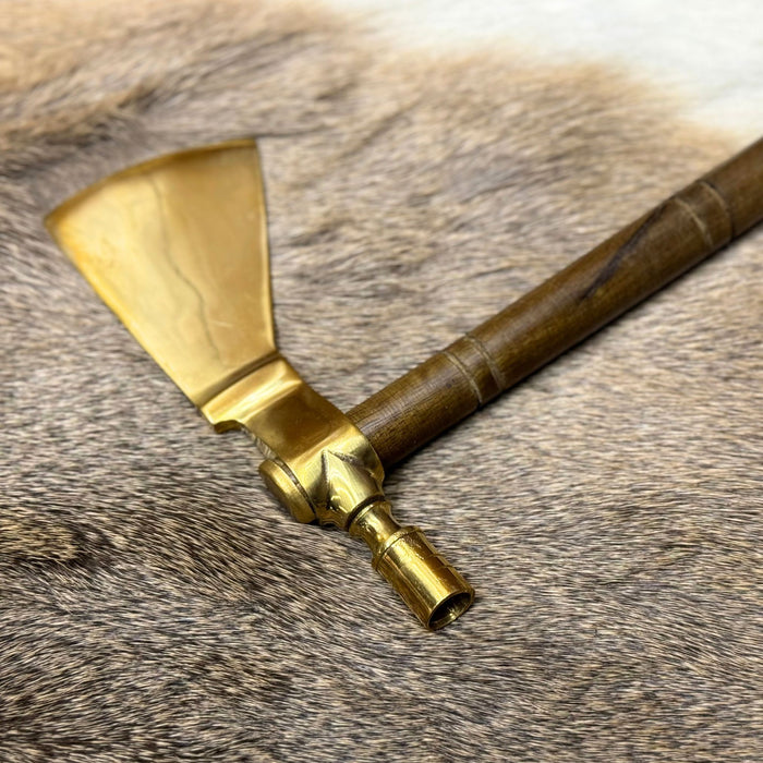 French Style Polished Brass Tomahawk Smoking Pipe