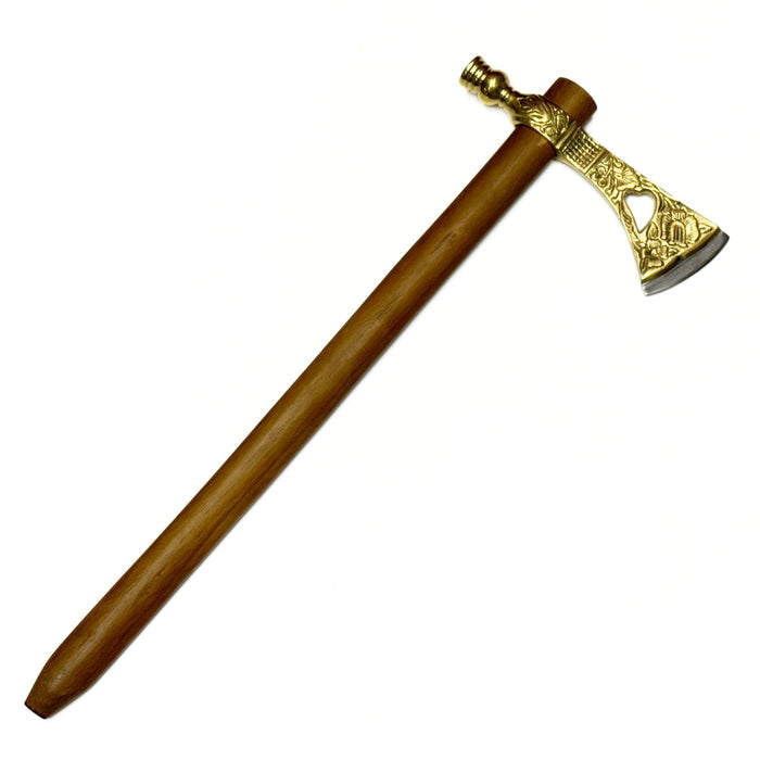 Engraved Brass Tomahawk Smoking Pipe