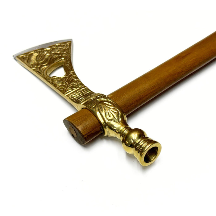 Engraved Brass Tomahawk Smoking Pipe