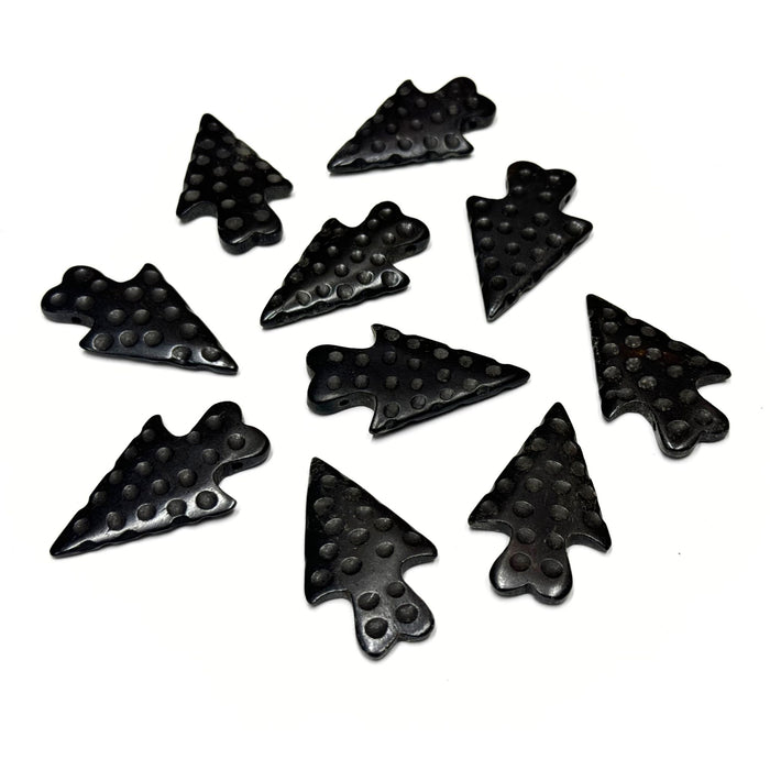 Bone Arrowheads - Native Craft Supplies - White - Black