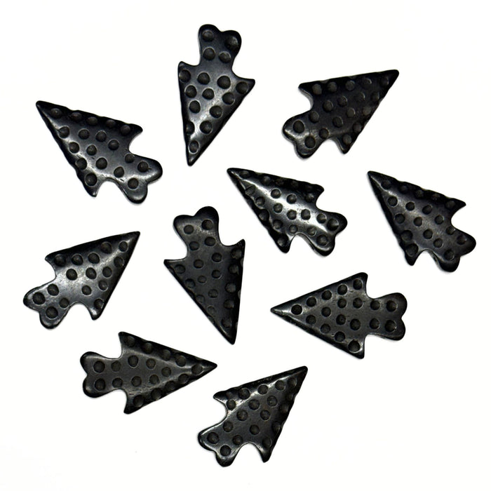 Bone Arrowheads - Native Craft Supplies - White - Black