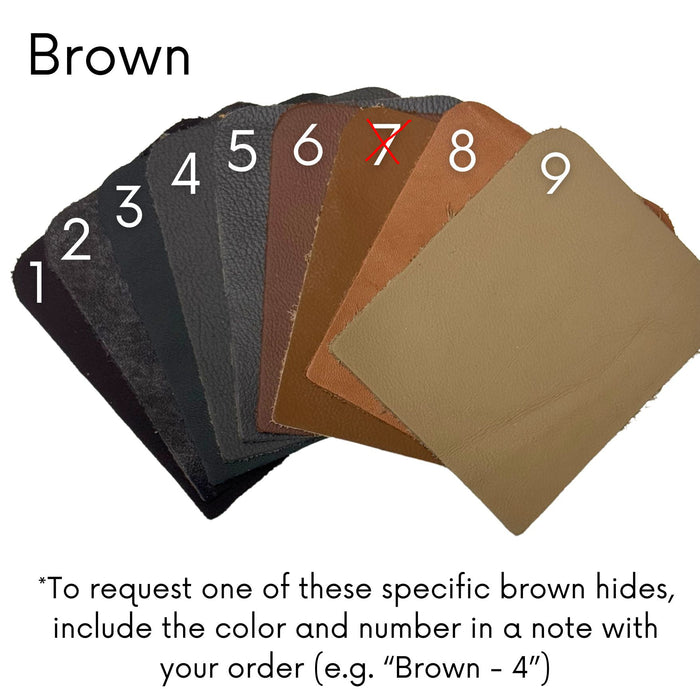 Assorted Upholstery Leather Hides - B+ Grade - 2-3 oz Cowhide - Large - Extra Large