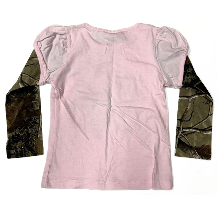 "Deer Huntin' Diva" Little Hunter Girls Pink & Camo Long Sleeve T-shirt - Youth L - Youth S -Youth XS