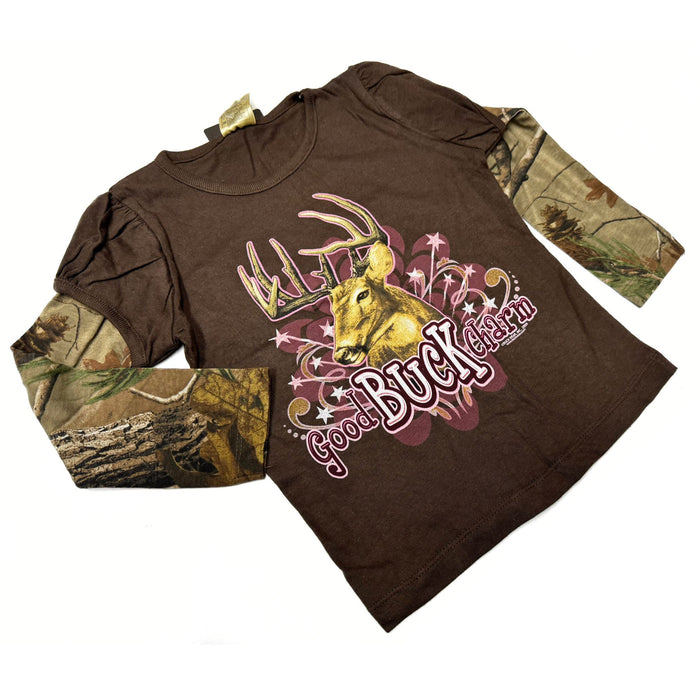 "Good Buck Charm" Little Hunter Girls T-shirt - Youth L - Youth M - Youth S - Youth XS