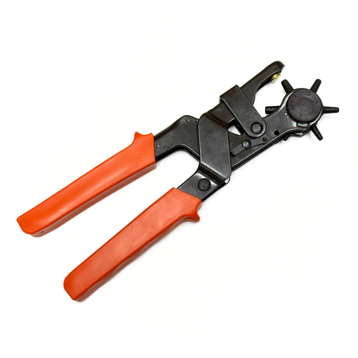 Heavy-Duty Revolving Leather Punch Plier - 6 Tube Leather Hole Cutter