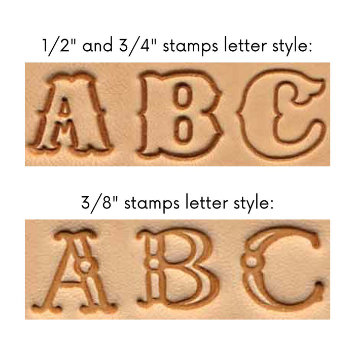 Alphabet Leather Craft Stamp Tool Sets - 3/8" - 1/2" - 3/4"