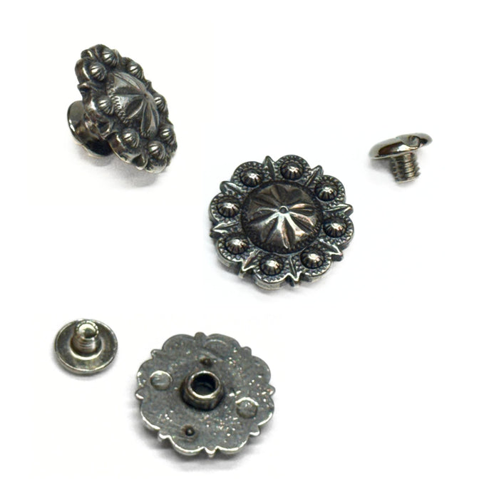 4 Pack Daisy Screw Back Conchos - 3/4"