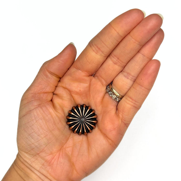 4 Pack Copper Daisy Screw Back Conchos - 1"