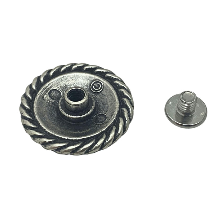 4 Pack Flower Screw Back Conchos with Braided Edge - 1"
