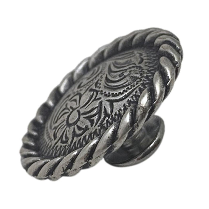 4 Pack Flower Screw Back Conchos with Braided Edge - 1"