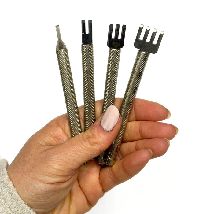 Thonging Chisel Leather Craft Tools - 4 Prong - 3 Prong - 2 Prong - 1 Prong