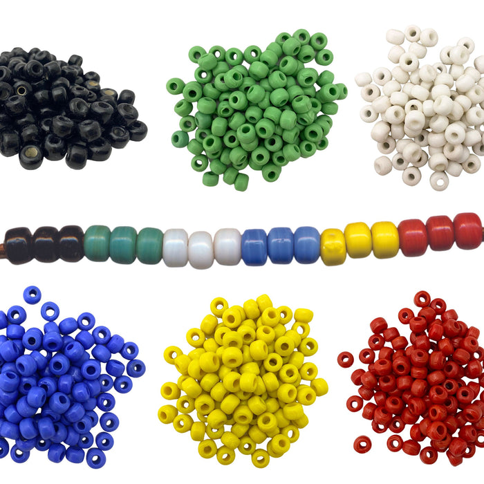 Czech Glass Crow Beads for Crafts & Jewelry Making - Black Blue Green Red White Yellow - 9 mm beads