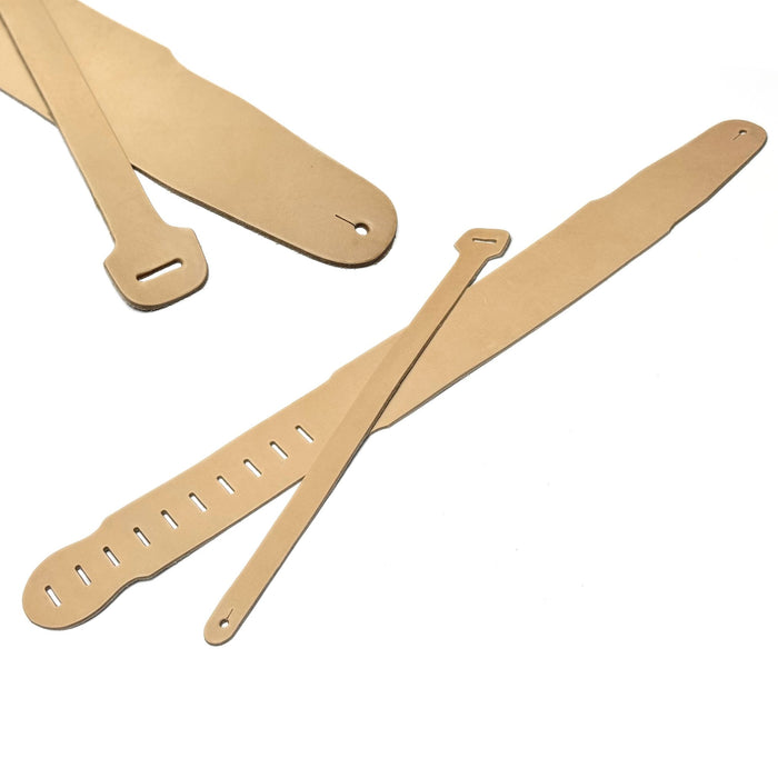 Adjustable DIY Leather Guitar Strap Kit - Personalize Your Own Guitar Strap - 8 oz Natural Russet Oak Leather
