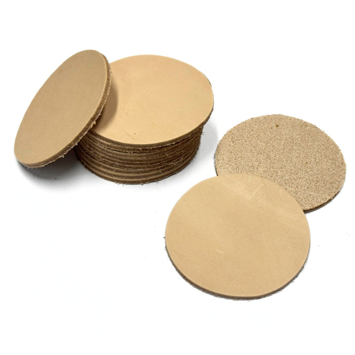 Genuine Leather Coasters - 7-9 oz Oak Leather - Can Be Personalized