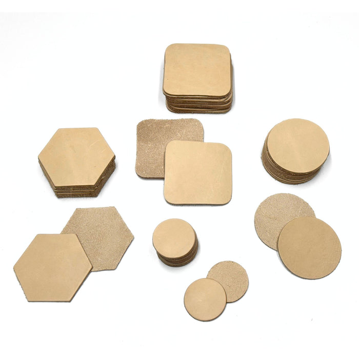 Genuine Leather Coasters - 7-9 oz Oak Leather - Can Be Personalized