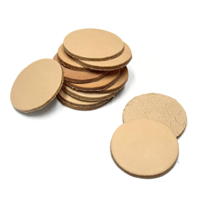 Genuine Leather Coasters - 7-9 oz Oak Leather - Can Be Personalized