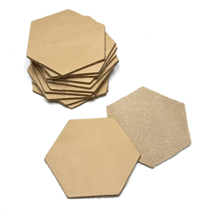 Genuine Leather Coasters - 7-9 oz Oak Leather - Can Be Personalized