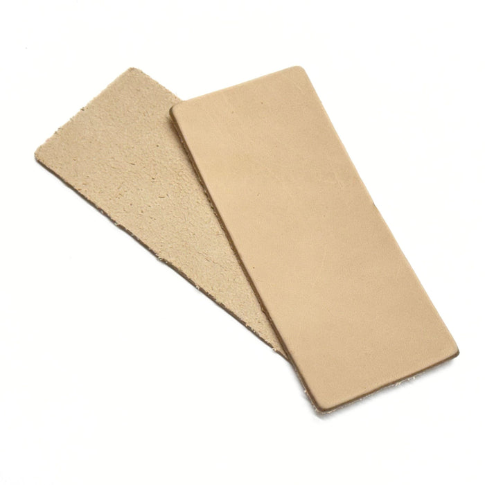 Leather Bookmarks & Key fobs - Oak Vegetable Leather Rectangle Practice Pieces - Can Be Personalized
