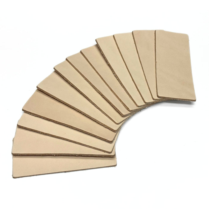 Leather Bookmarks & Key fobs - Oak Vegetable Leather Rectangle Practice Pieces - Can Be Personalized