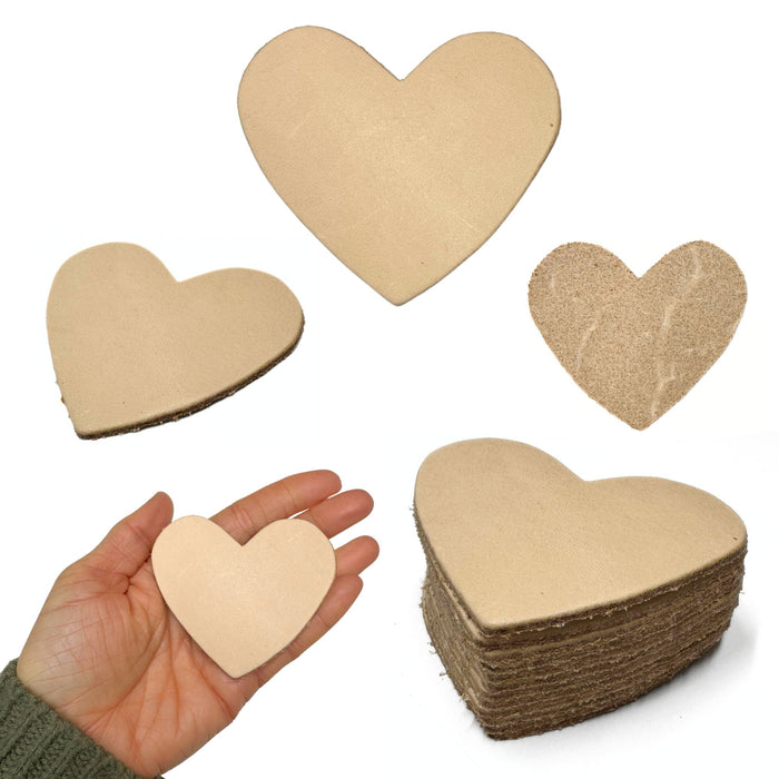 Oak Leather Tooling Shapes for Crafts - Arrowhead - Badge - Cross - Heart - Rectangle - 12 Pack