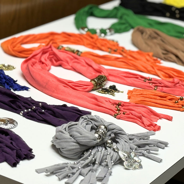 Unique Charming Fashion Scarves with Pendants - Assorted Pack of 3