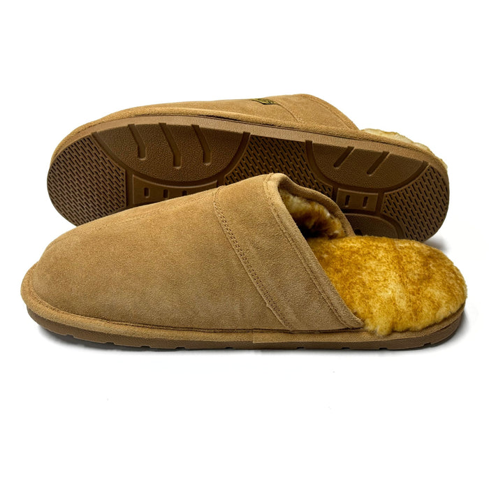 LU Sheepskin Men's Toasty Scuffs - Shearling Slip On Slippers
