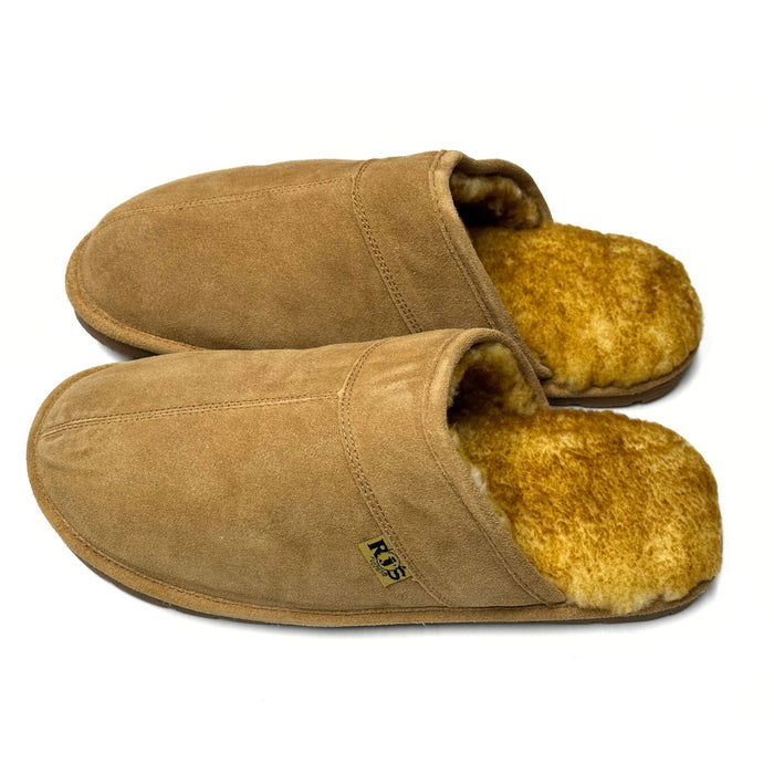 LU Sheepskin Men's Toasty Scuffs - Shearling Slip On Slippers