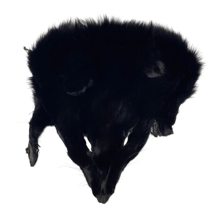 Authentic Black Fox Face - Genuine Fur Animal Face for Crafts and Costumes
