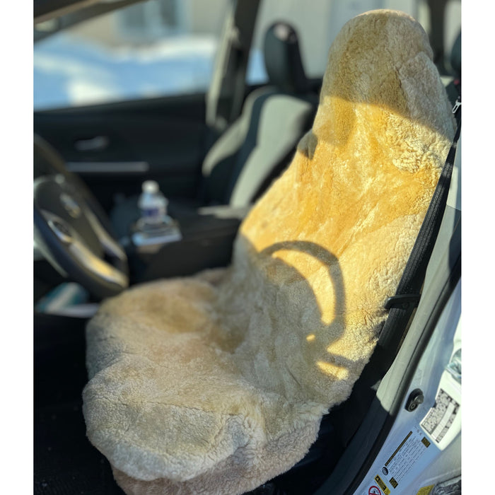 Sheepskin Car Seat Covers - Elastic Detachable Shearling Cover - Office Chair Cover