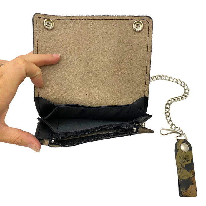 Camouflage Trucker Wallets with Chain - Trifold or Snap Closure