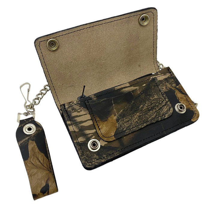 Camouflage Trucker Wallets with Chain - Trifold or Snap Closure