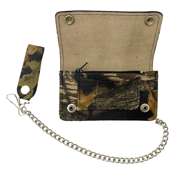 Camouflage Trucker Wallets with Chain - Trifold or Snap Closure