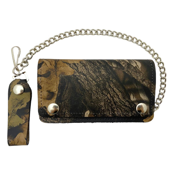 Camouflage Trucker Wallets with Chain - Trifold or Snap Closure