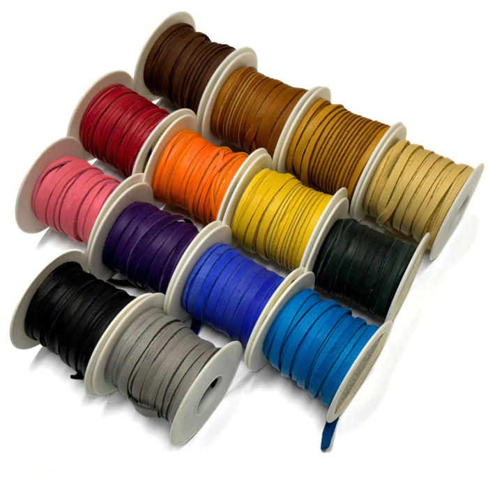 Deerskin Leather Lace Cord Spool - 50 feet x 1/8" - 36 feet x 3/16" - 25 feet x 1/4"