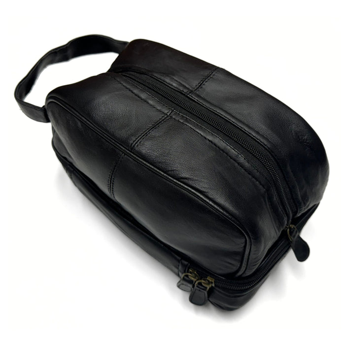 Sheep Leather Dopp Kit with Zipper Bottom Organizer