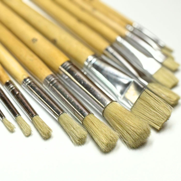 12 Piece Paint Brush Set for Dyeing or Painting - Leather Craft Paintbrushes