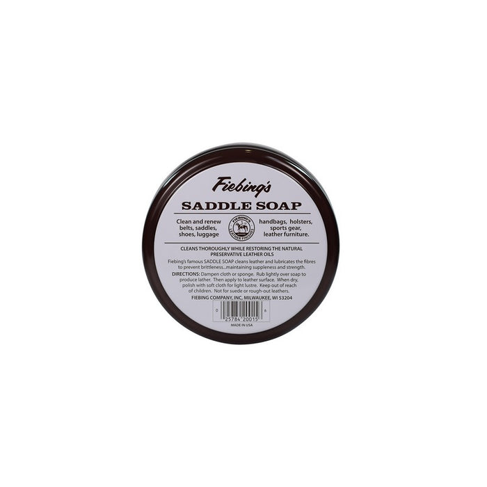 Fiebing's White Saddle Soap 3.5 oz Tin - Clean, Soften & Preserve Leather