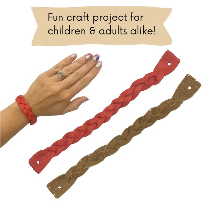 Leather Wristband Bracelets - DIY Mystery Braid Craft Project - 6 Pack Assorted Colors