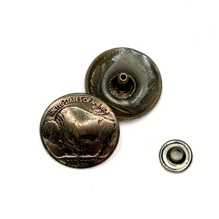 Domed Buffalo Nickel for Craft Accents - Snap - Rivet - Button