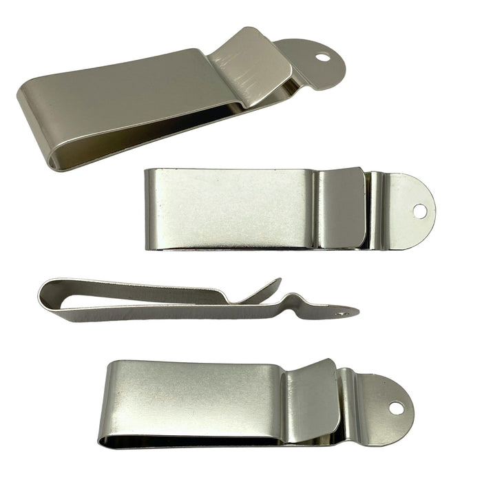 4 pack Spring Belt Holster Clip - Nickel Plated