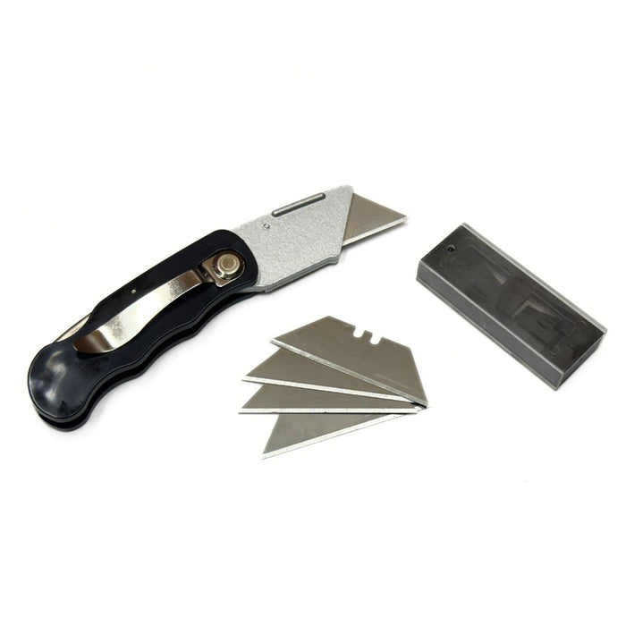 Compact Folding Utility Knife with Extra Blades