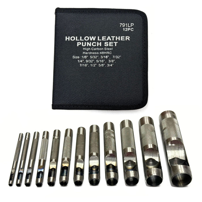 High Carbon Steel Drive Punch 12 Piece Leather Craft Tool Set