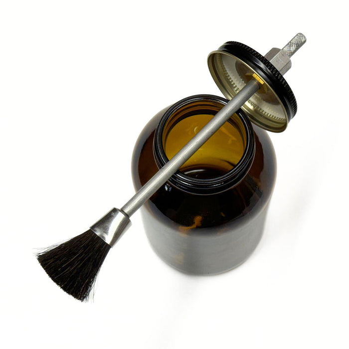 Amber Glass Cement Dispenser - Glass Glue Pot with Brush