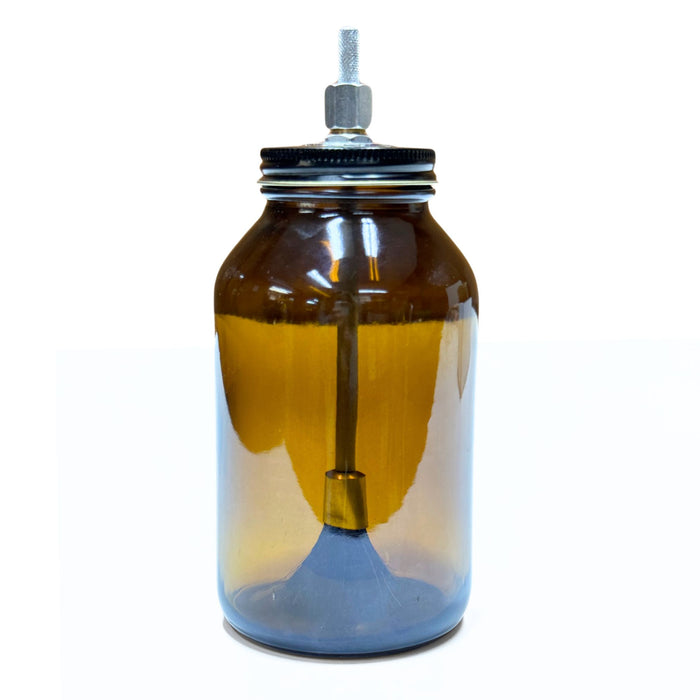 Amber Glass Cement Dispenser - Glass Glue Pot with Brush