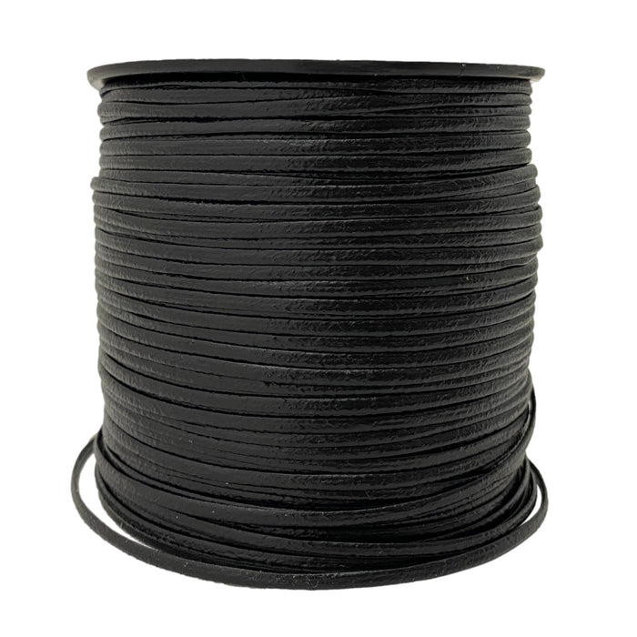 Super Strong Leather Grained Lace Spool - Black - Brown - 100 Yards x 3/32"