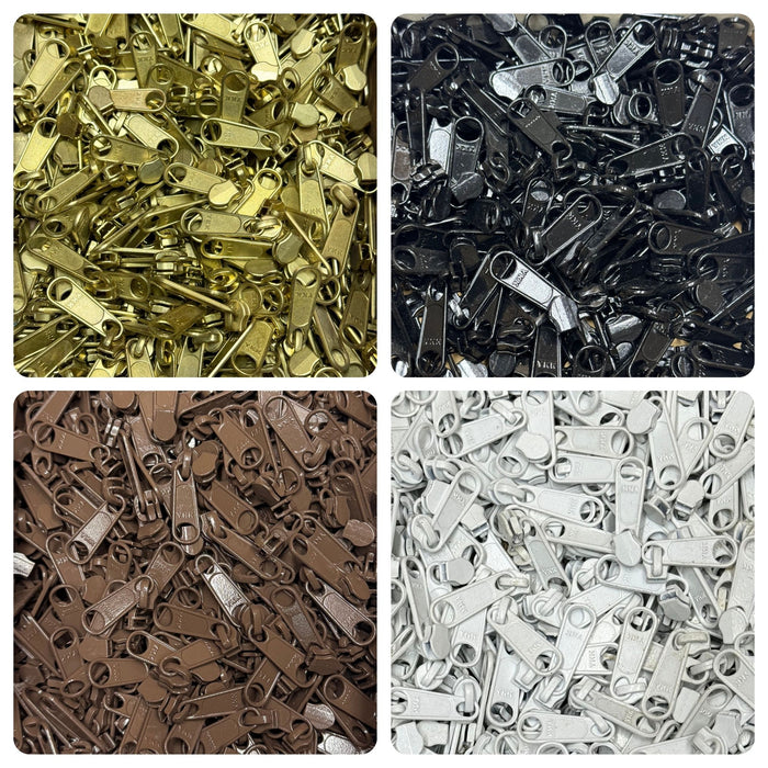 50 Nylon Zipper Pulls - Brass - Brown - Black - White