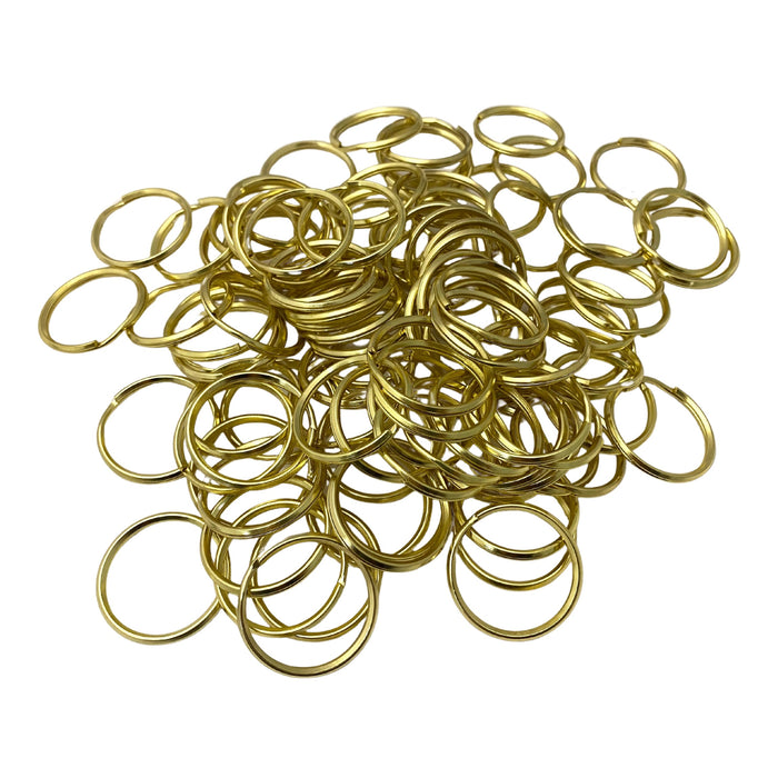 1.5" Gilt Finish Split Rings - Pack of 100 Key Rings